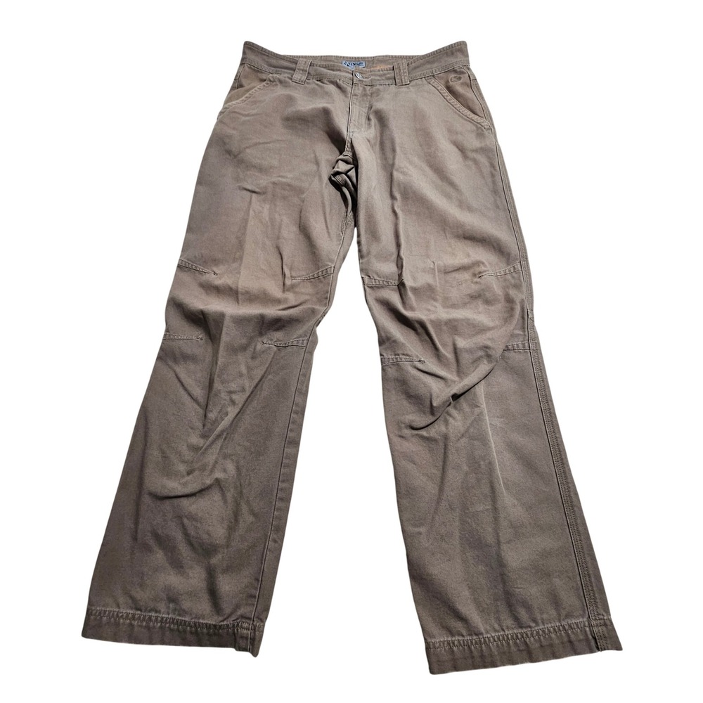 Guide Series Canvas Work Pants Mens 36x32 Brown Articulated Knee Straight Leg